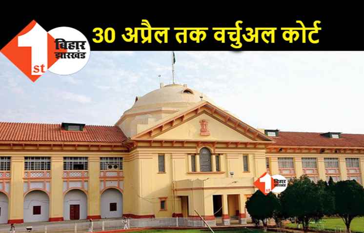 पटना हाईकोर्ट में अभी फिजिकल सुनवाई नहीं, कोरोना के कारण 30 अप्रैल तक वर्चुअल कोर्ट चलेगा 