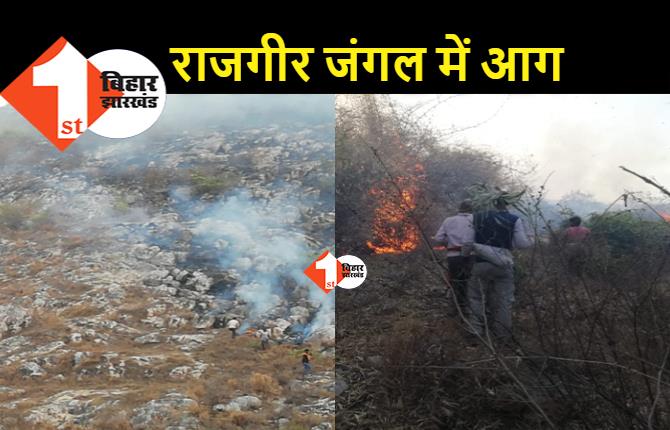राजगीर जंगल में लगी भीषण आग, वैभारगिरी में लगी आग पर अबतक काबू नहीं पाया जा सका