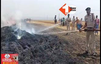 बिहार में गर्मी बढ़ने के साथ ही अगलगी की घटनाएं बढ़ीं: कई बीघा में लगी गेहूं की फसल स्वाहा, दमकल की 5 गाड़ियों ने आग पर काबू पाया