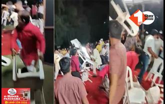 डिबेट शो के दौरान आपस में भिड़े बीजेपी-कांग्रेस कार्यकर्ता, दोनों तरफ से जमकर चलीं कुर्सियां ; मारपीट का वीडियो वायरल