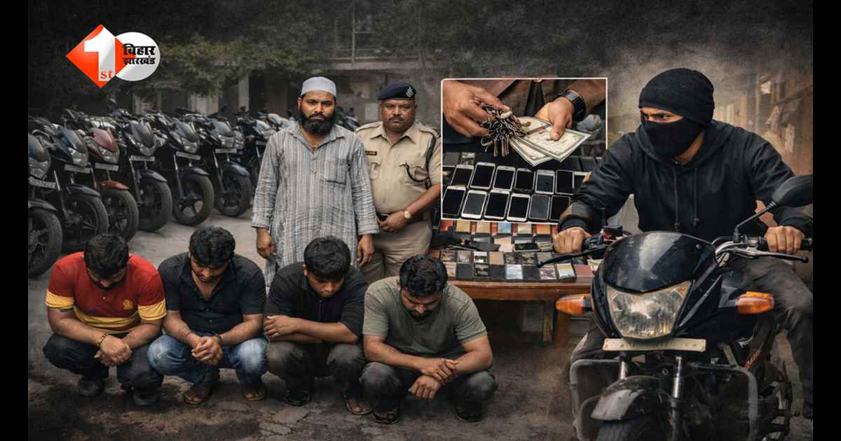 साला-बहनोई की ‘चोरी गैंग’ का भंडाफोड़, रोज एक बाइक चोरी करने का टारगेट; 9 बाइक और 21 मोबाइल बरामद, 4 गिरफ्तार