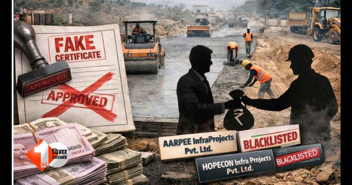 Bihar Road Project, Bihar Path Nirman Vibhag, Fake Work Certificate, AARPEE InfraProjects Pvt Ltd, Hopecon Infra Projects Pvt Ltd, Bihar Road Construction Scam, Darbhanga Road Project, Dubrajpur Bypas