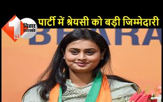 BJP विधायक श्रेयसी सिंह को पार्टी में मिली बड़ी जिम्मेदारी, प्रदेश अध्यक्ष संजय जायसवाल ने दी बधाई
