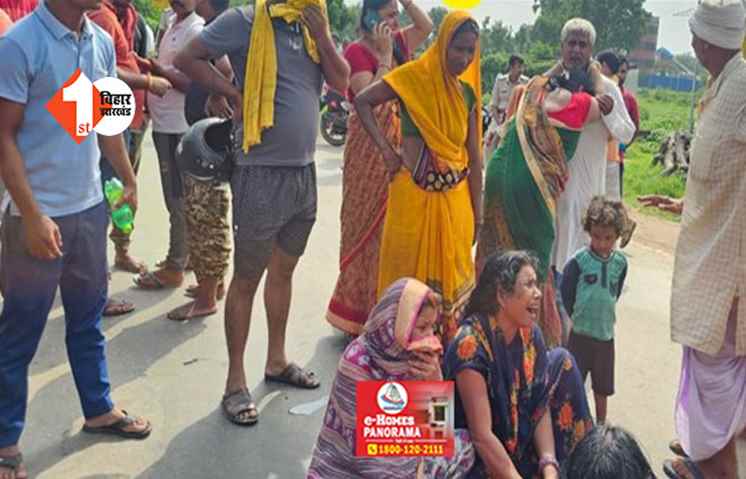 कंटेनर ने बाइक सवार युवकों को रौंदा, दो की मौत, आक्रोशित ग्रामीणों ने किया सड़क जाम