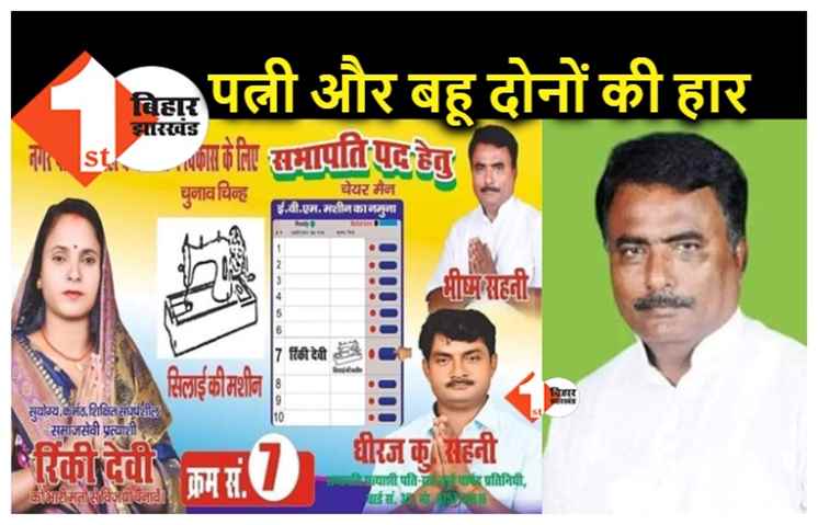 नगर निकाय चुनाव में JDU एमएलसी की पत्नी और बहू दोनों की हार, जनता ने नकार दिया
