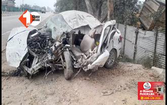 बिहार : सुबह-सुबह बड़ा सड़क हादसा,अज्ञात वाहन ने कार में मारी टक्कर; जीजा-साली की मौत 