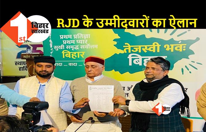 विधान परिषद चुनाव : RJD ने की उम्मीदवारों के नामों की घोषणा 