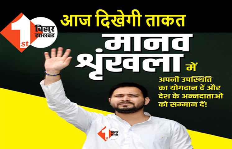 किसानों के समर्थन में आज बनेगी मानव श्रृंखला, महागठबंधन दिखायेगा अपनी ताकत