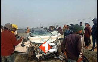 बिहार : ट्रक और कार में बीच टक्कर, बंगाल और गुजरात के युवक की मौत, तीन जख्मी 