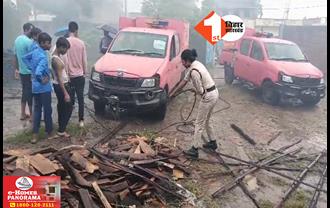 बिहार: बीड़ी फैक्ट्री में लगी भीषण आग, मौके पर पहुंची दमकल की चार गाड़ियां