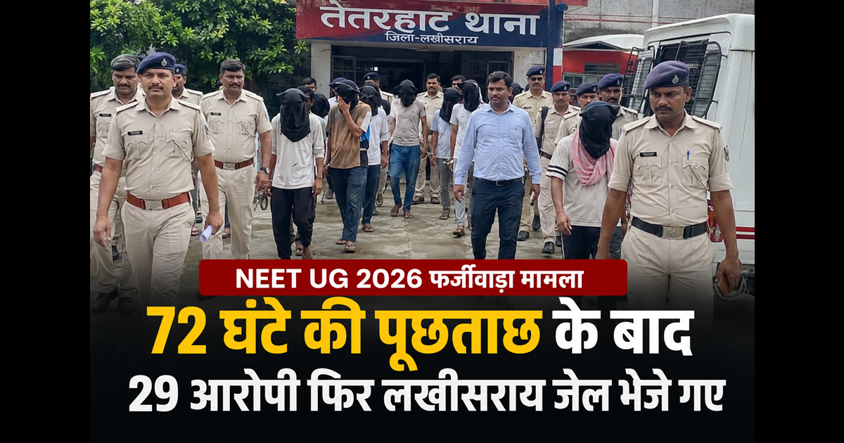 Bihar News : NEET फर्जीवाड़े में बड़ा अपडेट! 72 घंटे की पूछताछ के बाद 29 आरोपी भेजे गए जेल