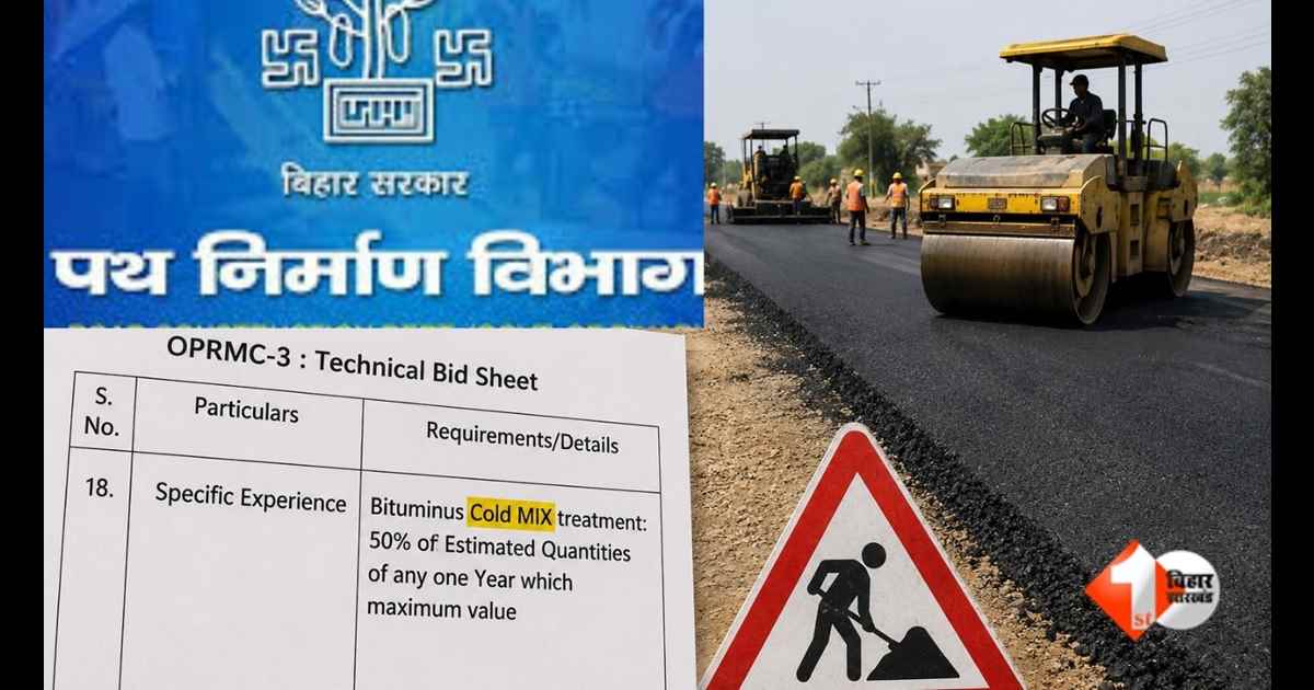 मास्टिक वर्क, कोल्ड मिक्स, पथ निर्माण विभाग,Bihar News, Road Construction Department Bihar, RCD Bihar, OPRMC-3 Bihar, Cold Mix Treatment, Mastic Work Bihar, Bihar Road Maintenance Project, Bihar Contr