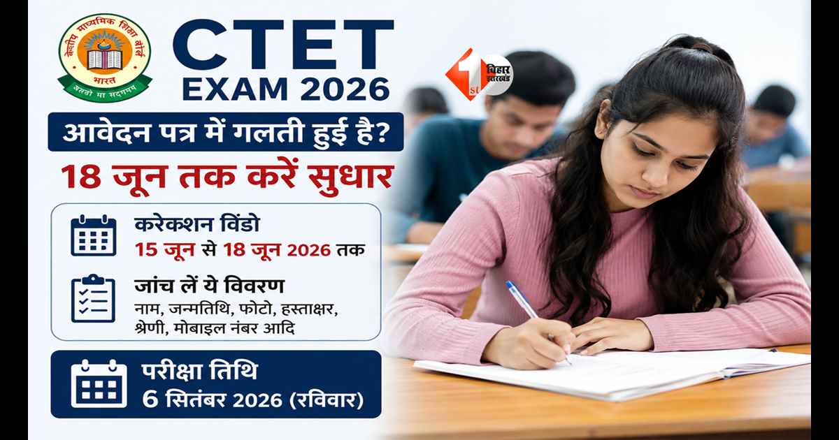 CTET 2026 Candidates Alert! आवेदन में गलती पड़ सकती है भारी, 18 जून तक सुधार नहीं किया तो हो सकती है बड़ी परेशानी