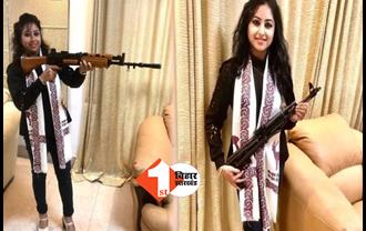 हथियारों की शौकीन हैं पटना की मेयर कैंडिडेट, AK-47 के साथ रील्स हुआ वायरल, उठ रहे कई सवाल