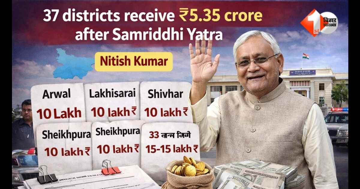 नीतीश कुमार समृद्धि यात्रा, बिहार समृद्धि यात्रा खर्च, भवन निर्माण विभाग बिहार, बिहार विकास यात्रा, जिलों को फंड जारी, बिहार सरकार खबर, मुख्यमंत्री कार्यक्रम खर्च