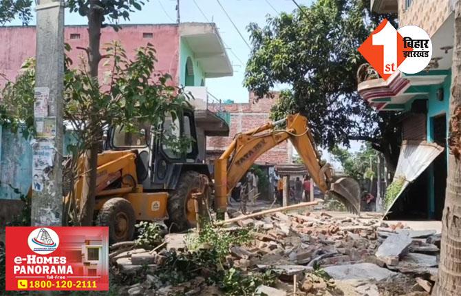 बिहार में भी बुलडोजर ने पकड़ी रफ्तार, मधेपुरा में ध्‍वस्‍त किए गए अवैध निर्माण