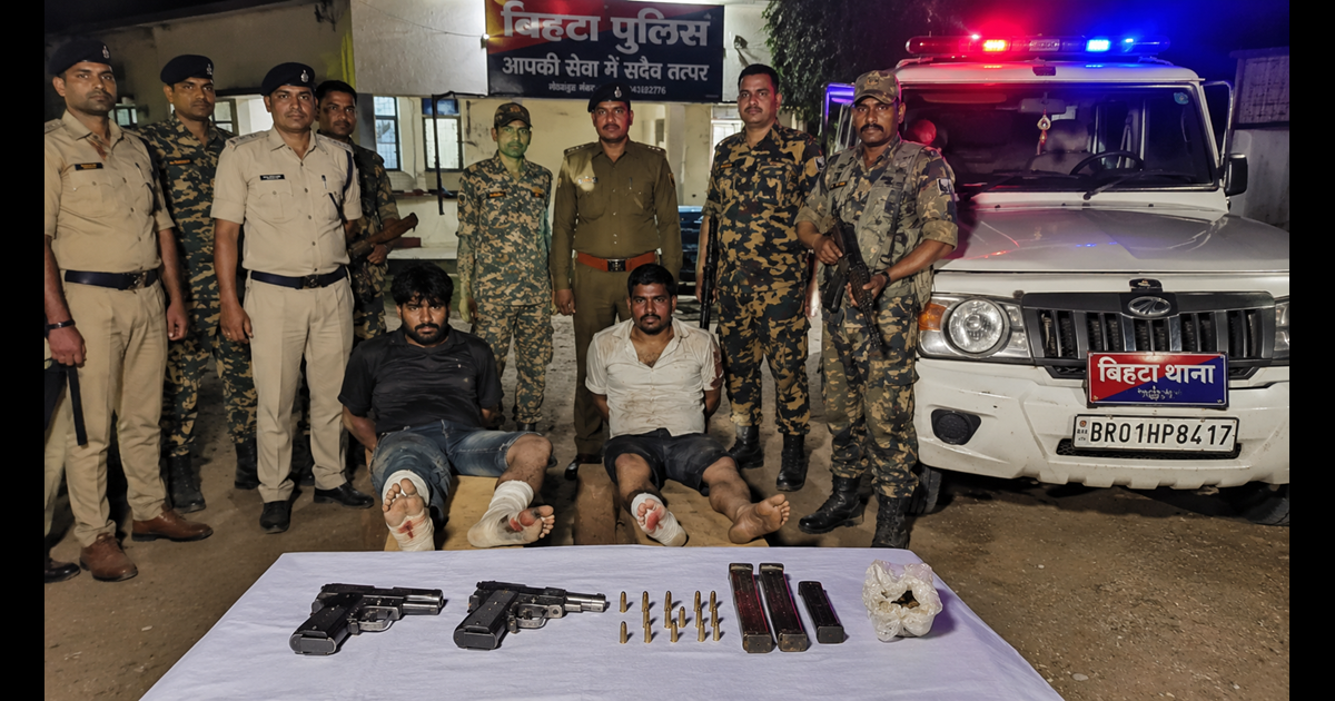 Patna police encounter : बिहटा में एनकाउंटर, कुख्यात विदेशी राय और पप्पू राय गिरफ्तार