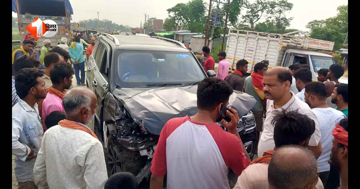 बगहा में तेज रफ्तार स्कॉर्पियो का तांडव: टंगा, साइकिल और ट्रक को मारी टक्कर, आधा दर्जन लोग घायल