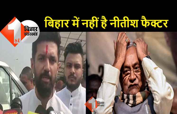 चिराग का नीतीश पर तीखा तंज, कहा - बिहार में नहीं रहा उनका वोट, कुढ़नी में भाजपा को समर्थन 