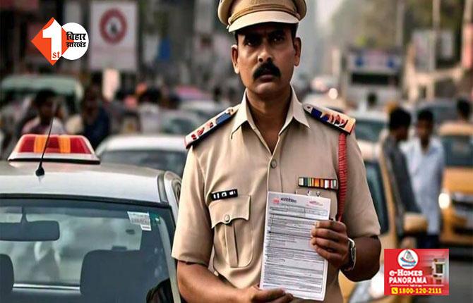  ट्रैफिक पुलिस का अजीबोगरीब कारनामा, हेलमेट नहीं पहनने पर थमाया 100000 रुपये का चालान