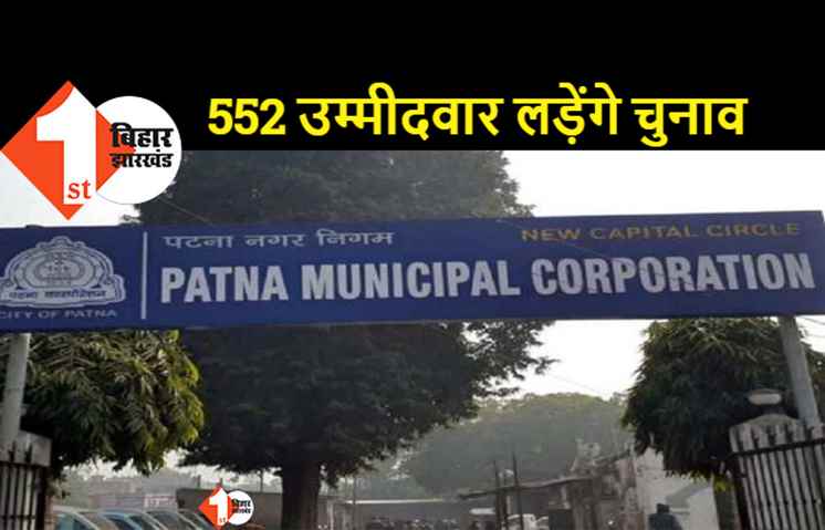 पटना नगर निगम चुनाव में कुल 552 उम्मीदवार: चुनावी मैदान में 33 मेयर, 16 डिप्टी मेयर और 503 पार्षद प्रत्याशी
