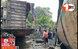 झारखंड: टैंकर और कोयला लदे ट्रक के बीच सीधी टक्कर, हादसे में दो लोगों की दर्दनाक मौत