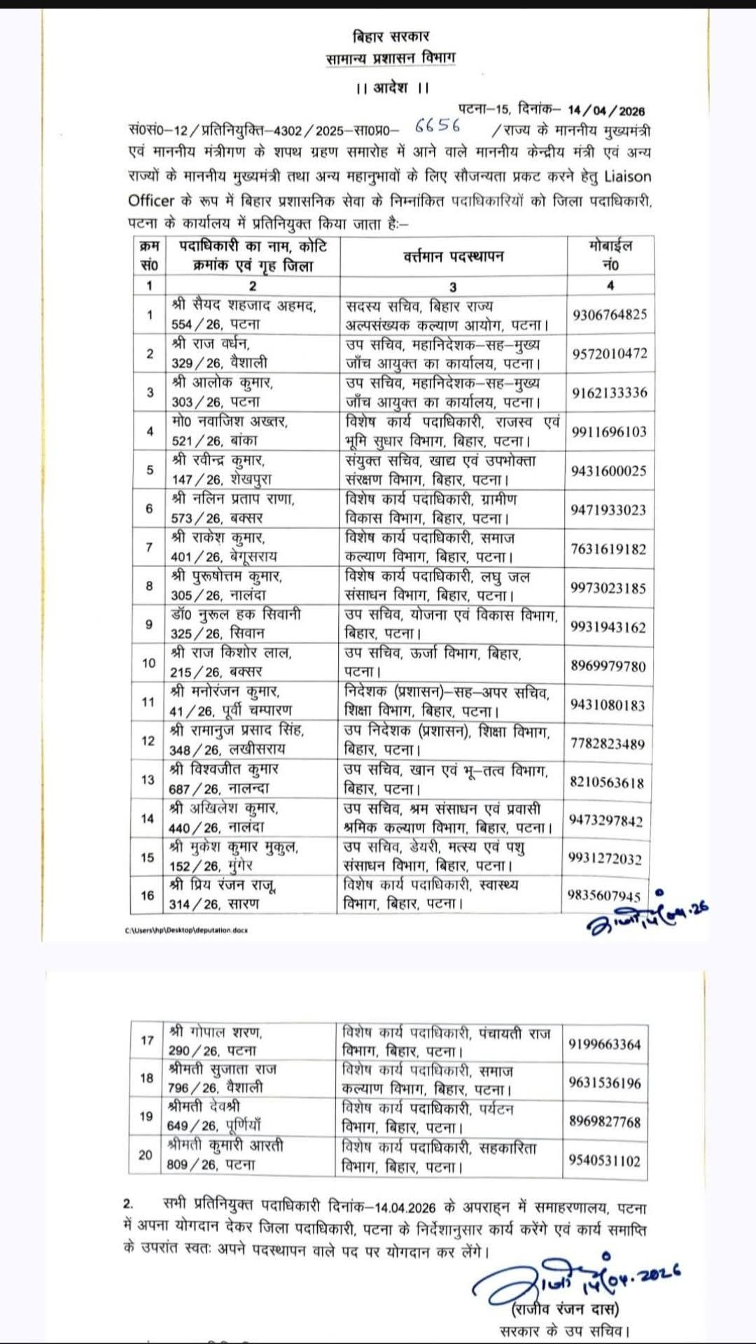 सम्राट चौधरी के शपथ ग्रहण की तैयारी पूरी, वीआईपी मेहमानों के लिए तैनात किए गए अधिकारी, देखिये पूरी लिस्ट..