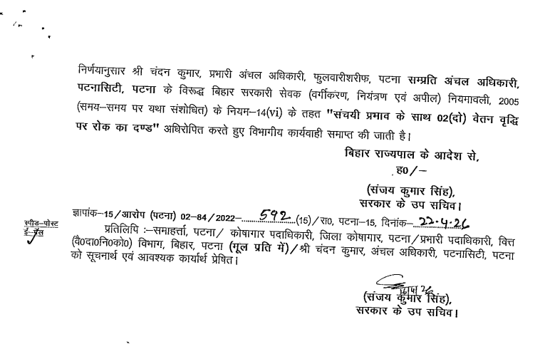पटना का CO सबसे ताकतवर ! HC के आदेश पर DM ने जांच की, भारी गड़बड़ी मिलने पर सस्पेंड किया गया, निलंबन मुक्त हुए तो दुबारा 'राजधानी' में ही पोस्टिंग ली, है न आश्चर्यजनक ? 