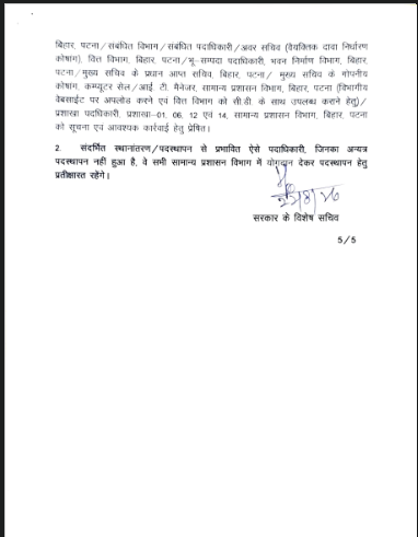 Bihar Ias Transfer: बिहार के 22 IAS अफसरों का तबादला, कई अनुमंडल में नए SDO,पूरी लिस्ट देखें...