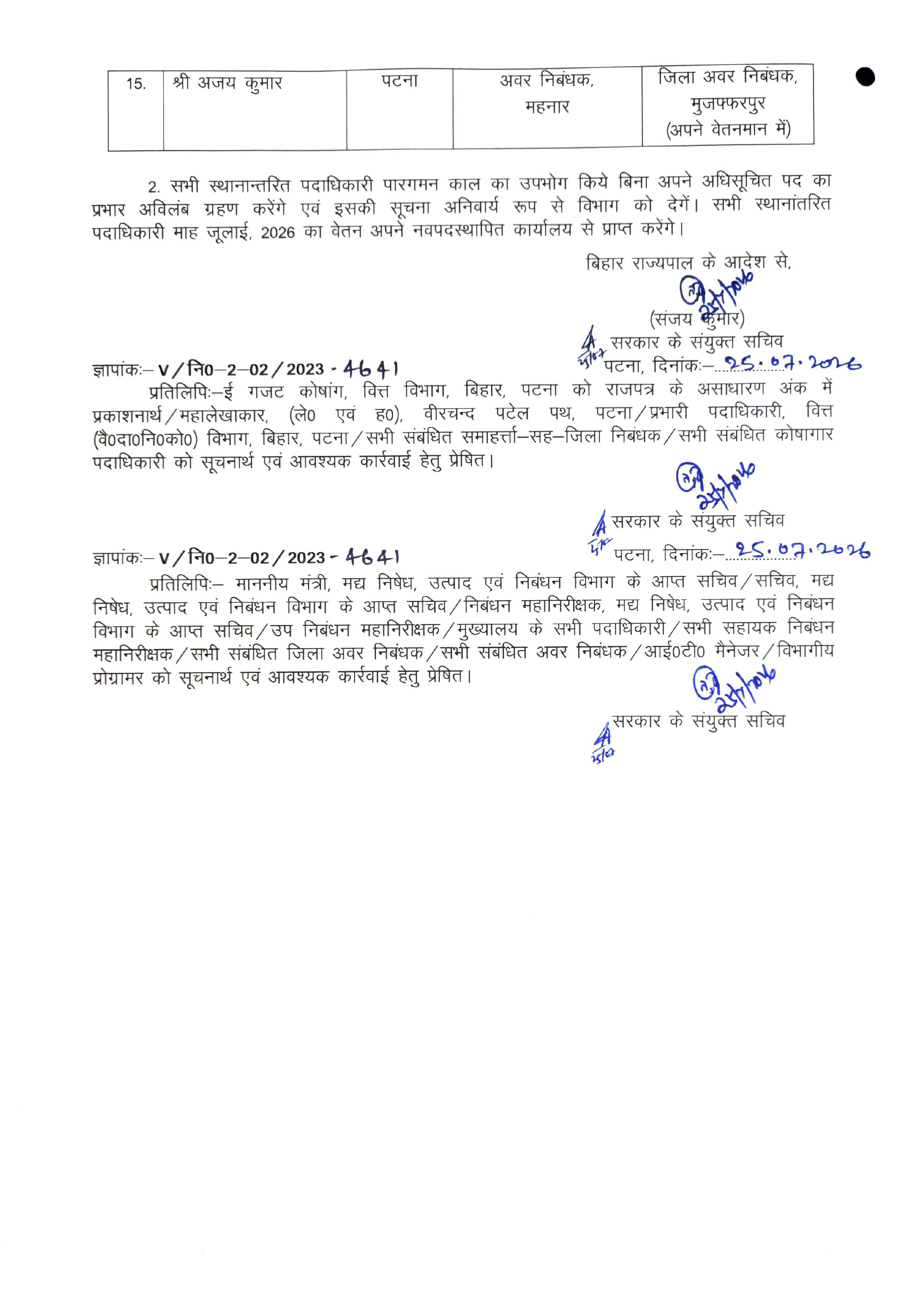 Bihar Transfer Posting: बिहार के 15 जिलों में सब रजिस्ट्रार की पोस्टिंग, जून माह में नहीं हो पाया था तबादला...