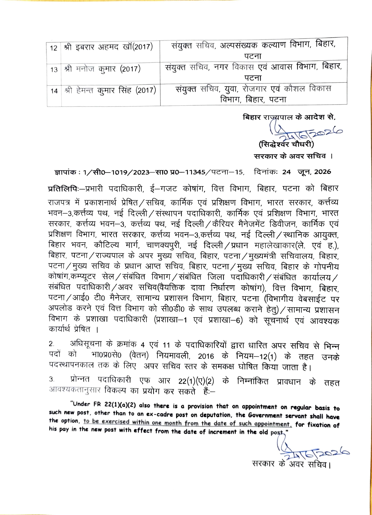 प्रमोशन मिलने के बाद IAS बने बिहार के 14 अधिकारियों की पोस्टिंग, विभिन्न विभागों में मिली नई जिम्मेदारी; लिस्ट देखिए..
