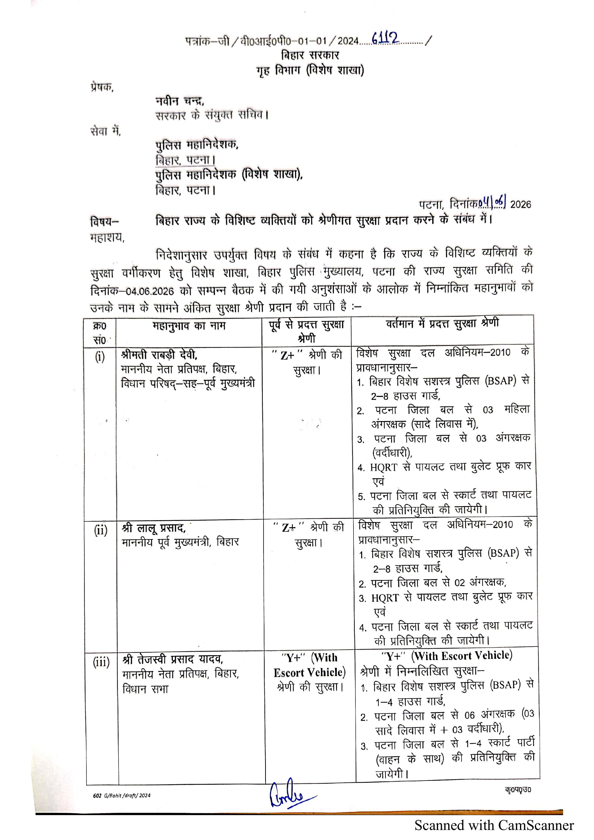  बंगले के बाद अब लालू परिवार की सुरक्षा पर सरकारी गाज, जेड प्लस सिक्योरिटी छीनी, तेजप्रताप को भी झटका
